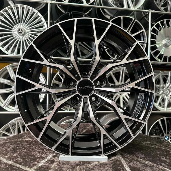 17 inç 5x114.3 ARCEO ROMA CİVİC İ30 COROLLA Siyah Elmas Kesim Jant Modeli Honda Hyundai Toyota