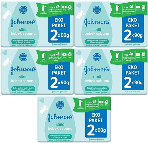 Johnsons Baby Bebek Sabunu 90GR Sütlü 10 Lu Set (5PK*2) - 1