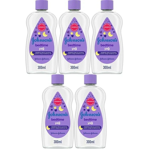 Johnsons Baby Bebek Yağı 300ML Bedtime (Uyku Rutini) (5 Li Set) ürün görseli