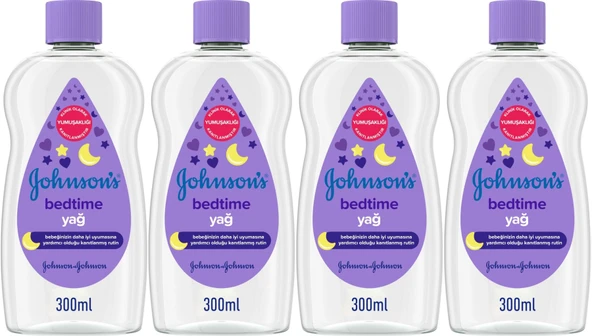 Johnsons Baby Bebek Yağı 300ML Bedtime (Uyku Rutini) (4 Lü Set)
