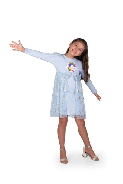 Unıcorn Elbisesi Parti Kıyafeti Dogum Günü ve Gösteri Elbisesi Kostümü - 2