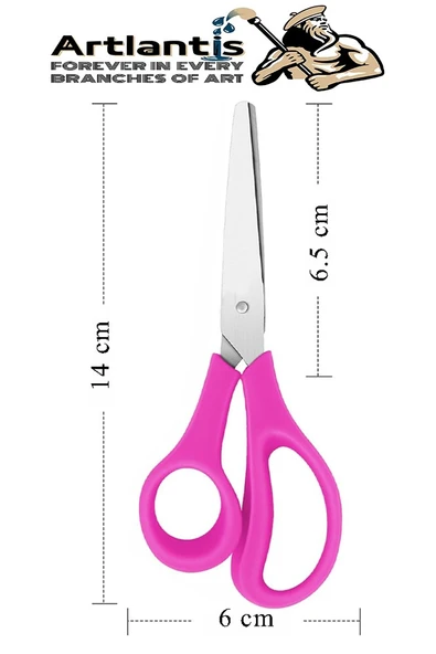 Sol El Makası 3 Adet Solak Okul Makası Plastik Saplı Solel İçin Makas Okul Öğrenci Makası Küt Uçlu Paslanmaz Çelik - 2