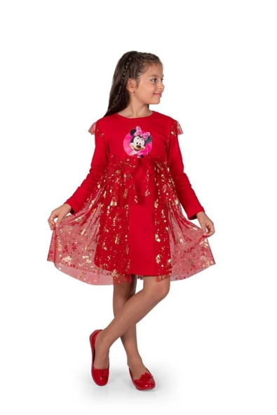 Kız Çocuk Mickey Parti Kıyafeti Dogum Günü ve Gösteri Kostümü Elbisesi - 2