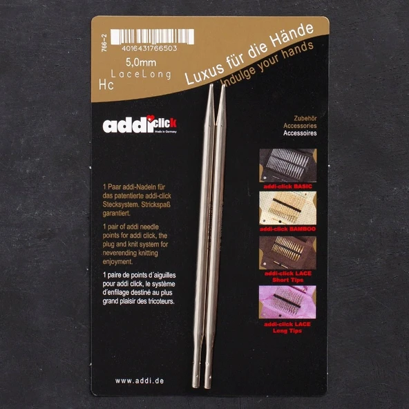 Addi Click Lace 5mm Değiştirilebilir Uzun Uçlu Dan