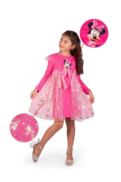 Kız Çocuk Mickey Parti Kıyafeti Dogum Günü ve Gösteri Kostümü Elbisesi