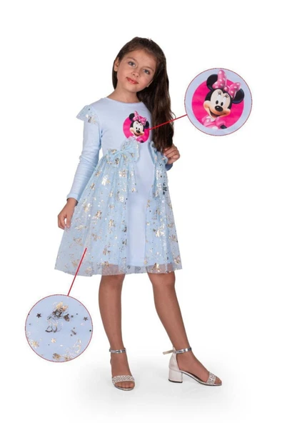 Kız Çocuk Mickey Parti Kıyafeti Dogum Günü ve Gösteri Kostümü Elbisesi