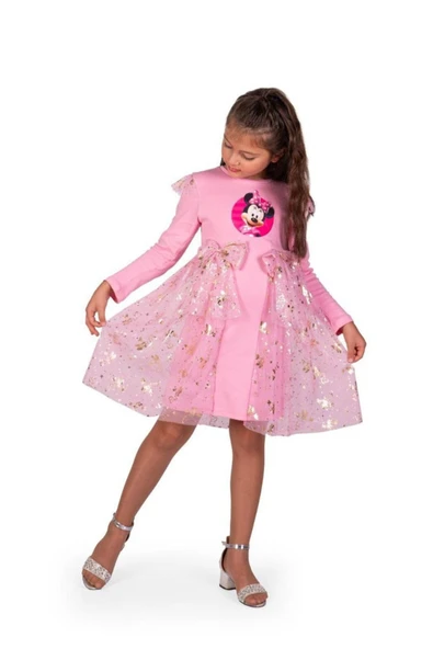 Kız Çocuk Mickey Parti Kıyafeti Dogum Günü ve Gösteri Kostümü Elbisesi - 2