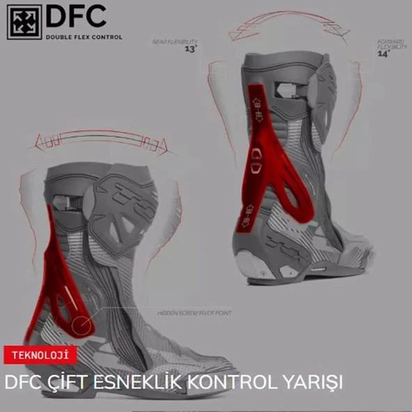 TCX RT-RACE ÇİZME SİYAH-KIRMIZI - 10