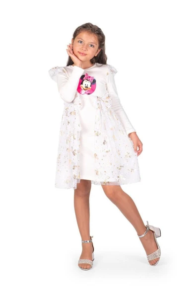 Kız Çocuk Mickey Parti Kıyafeti Dogum Günü ve Gösteri Kostümü Elbisesi - 2