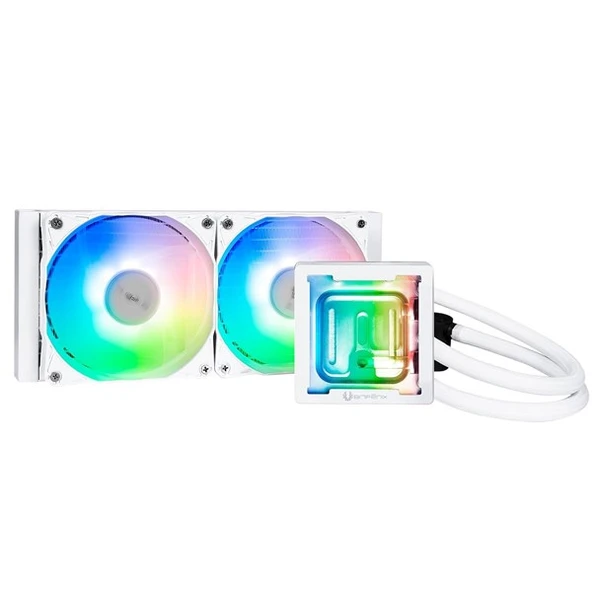 BITFENIX 240mm CUBE 240 AIO-240-WW27A-RP ARGB Sıvı Soğutmalı AM5-11851p İşlemci Fanı Beyaz - 1