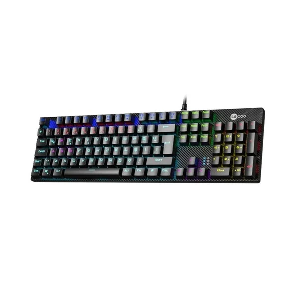 LENOVO LECOO KG1101 USB Q Trk RGB Led Aydınlatmalı Mekanik Siyah Gaming Klavye - 4