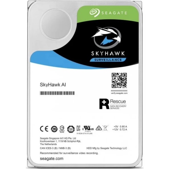 SEAGATE 3.5" 18TB SKYHAWK AI ST18000VE002 7200 RPM 256MB SATA-3 Güvenlik Diski ürün görseli