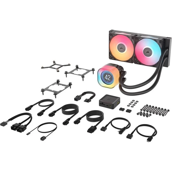 CORSAIR 240MM TITAN 240RX LCD CW-9061022-WW AM5-1851P  RGB SIVI SOĞUTMALI İŞLEMCİ FANI - 12