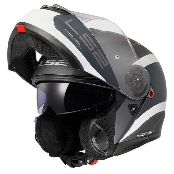 LS2 STROBE 2 VICTORY MAT GRİ-MAVİ-KUM KASK - Resim 6