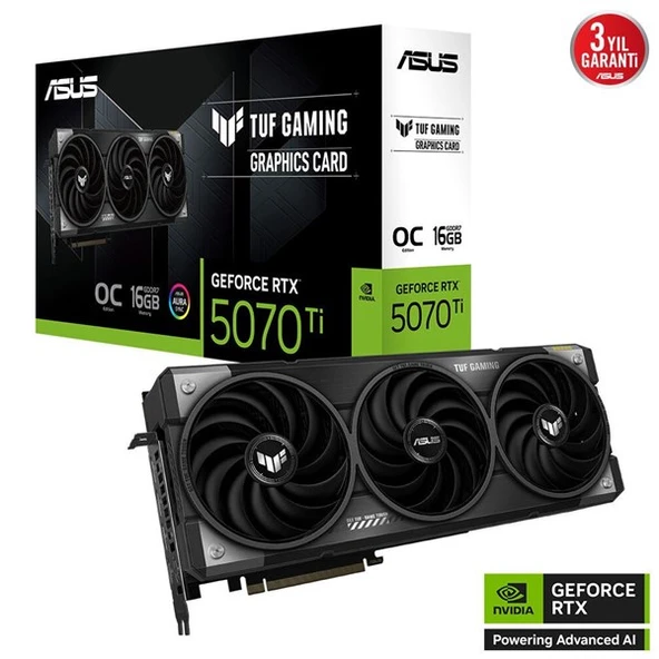 ASUS 16GB TUF GAMING RTX5070TI-O16G GDDR7 256bit HDMI DP PCIe 5.0 ürün görseli