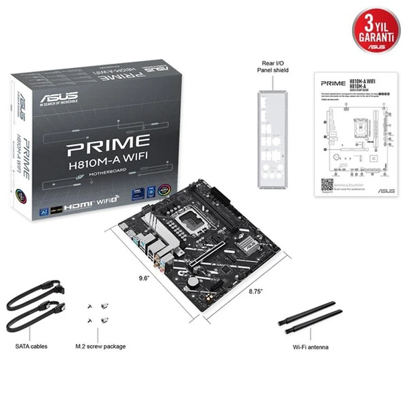 ASUS PRIME H810M-A WIFI-6E DDR5 HDMI-DP PCIE 4.0 1851p mATX - 7