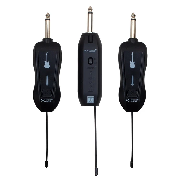 MAGICVOICE MV-19592 UHF GİTAR TİP KABLOSUZ MİKROFON ÜÇLÜ SET (4172)