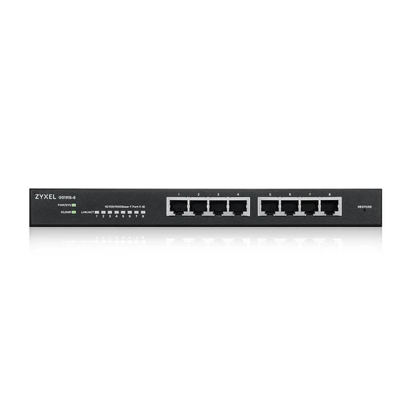 ZyXEL 8port GS1915-8 GIGABIT Yönetilebilir Switch - 1