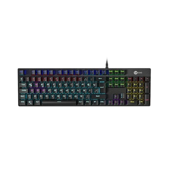 LENOVO LECOO KG1101 USB Q Trk RGB Led Aydınlatmalı Mekanik Siyah Gaming Klavye - 2