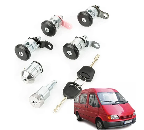 Ford Transit Kilit Şifre Takımı Kaput Depo Kontak Tam Set 1993-2001