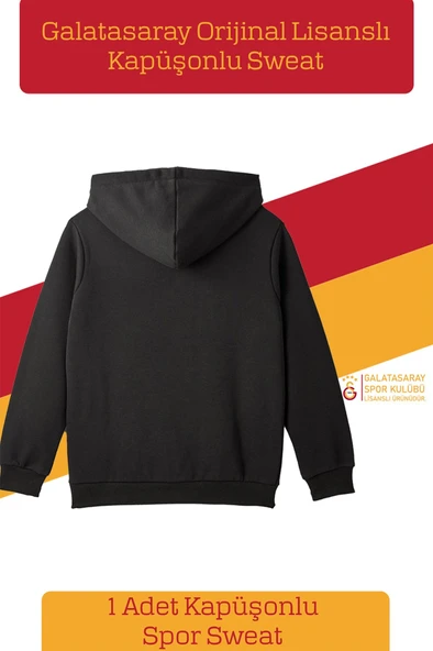 Galatasaray Orijinal Lisanslı Büyük Logo Çocuk Sweat Metin Oktay Baskılı Hediyelik Ahşap Kutulu - 3