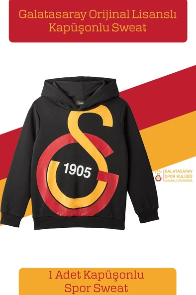Galatasaray Orijinal Lisanslı Büyük Logo Çocuk Sweat Metin Oktay Baskılı Hediyelik Ahşap Kutulu - 2