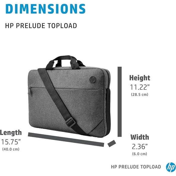HP 15.6" PRELUDE 1E7D7AA SLIM NOTEBOOK ÇANTASI GRI - 3