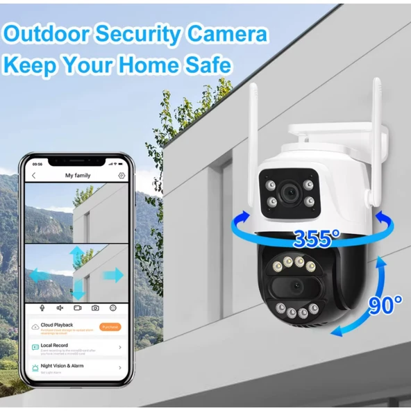 Ozmik CMR62 8MP 4K PTZ Wifi kamera 8X Zoom 12MP çift ekran  otomatik izleme CCTV gözetim kamera - 4