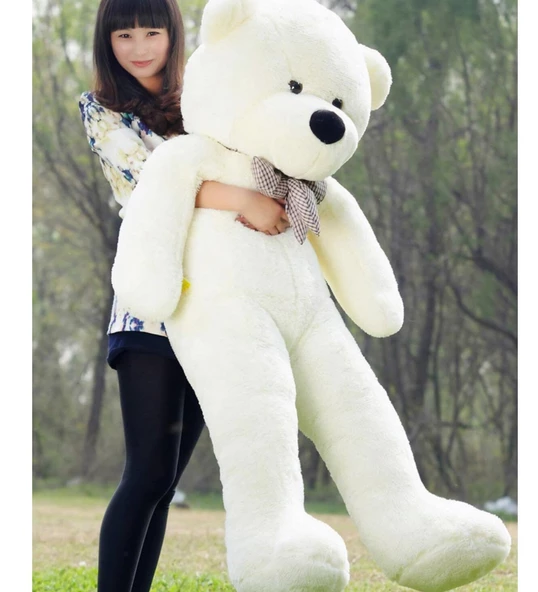 Sevimli Papyonlu Büyük Peluş Ayıcık, 130 cm- % 100 Yerli - 9