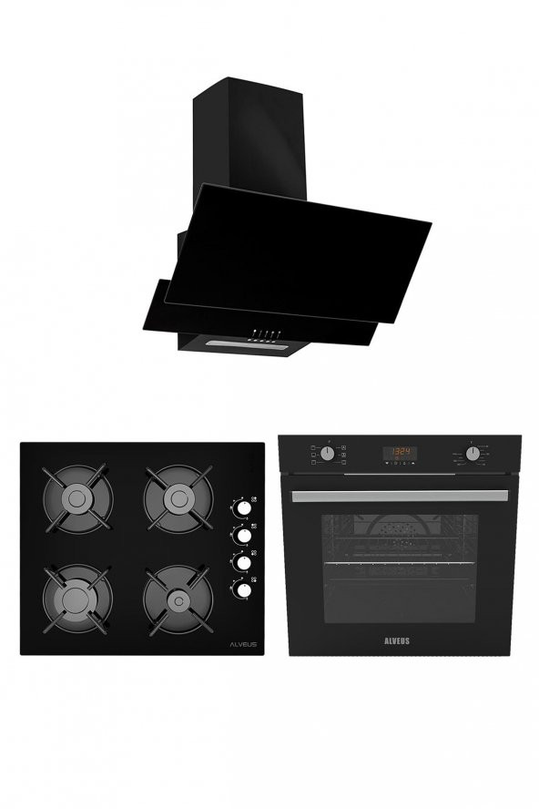 Alveus Baker Siyah 3Lü Ankastre Set(F17-Gls640-Mfa627)