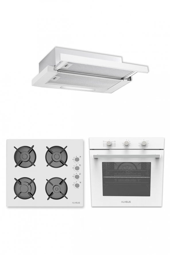 ALVEUS CLOUD 614 BEYAZ 3LÜ ANKASTRE SET(F4 ECR - GLS 640 - MFA614)