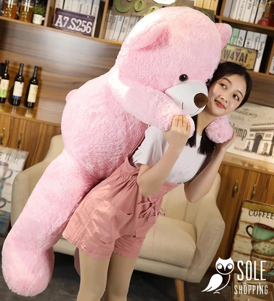 Sevimli Papyonlu Büyük Peluş Ayıcık, 130 cm- % 100 Yerli - 12