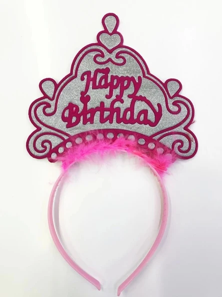 Happy Birthday Yazılı Neon Renk Taç 12 Adet - 5