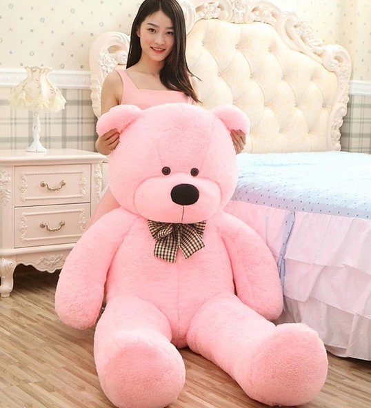 Sevimli Papyonlu Büyük Peluş Ayıcık, 130 cm- % 100 Yerli - 11