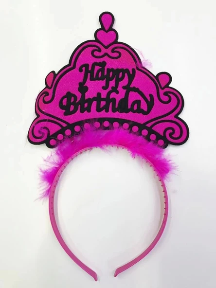 Happy Birthday Yazılı Neon Renk Taç 12 Adet - 4