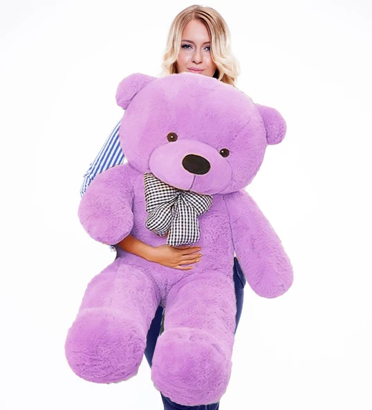 Sevimli Papyonlu Büyük Peluş Ayıcık, 130 cm- % 100 Yerli - 3