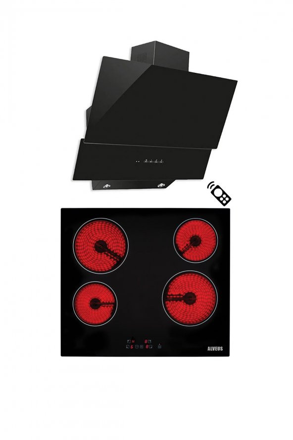 ALVEUS BEAUTY SİYAH 2Lİ ANKASTRE SET (MOD 3000 - VİTRO 641)