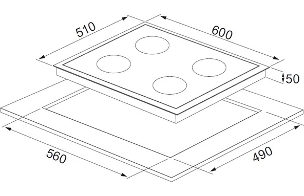 Alveus Gls 640 Beyaz Cam Ankastre Ocak - 3