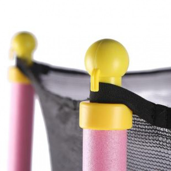 Güvenlik Fileli Çocuk Trambolin 140 Cm Pembe - 2