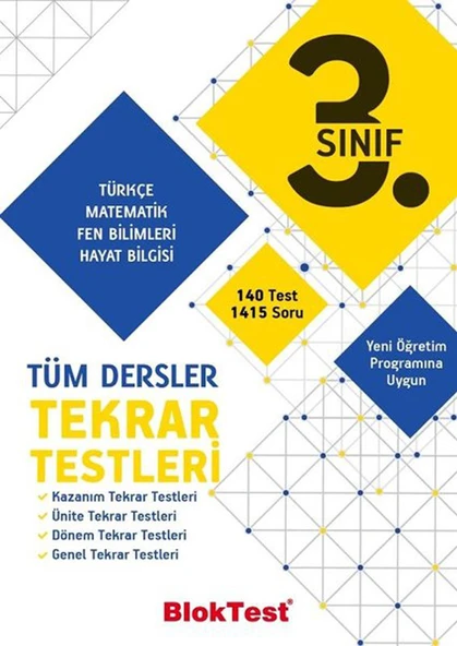 Bloktest 3.Sınıf Tüm Dersler Tekrar Testleri
