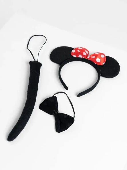 Nessiworld   Minnie Mouse Kostüm Seti Taç Kuyruk Papyon Gösteri Seti