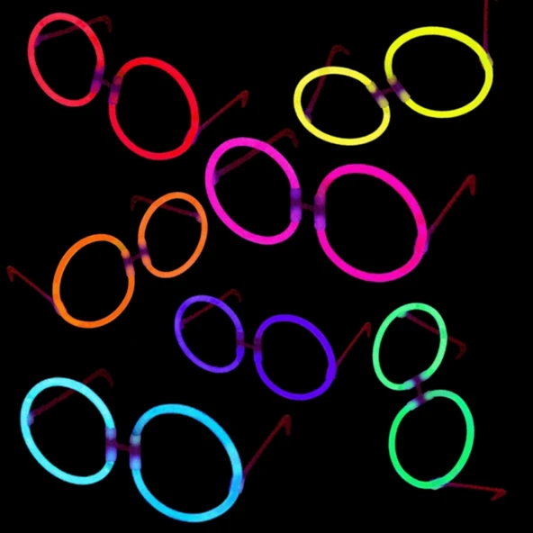 NessiWorld GlowStickPartiGözlüğüGlowPartisiYuvarlakŞekilliFosforluGözlük6Adet - 3