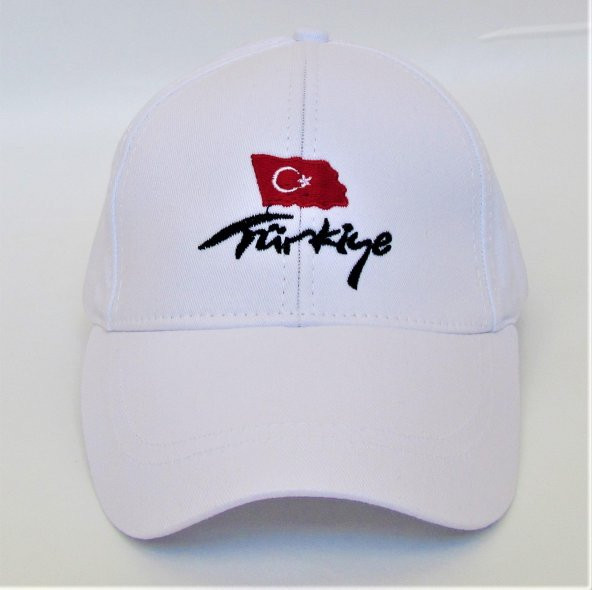 salarticaret Unisex Türkiye Nakışlı Beyaz Şapka