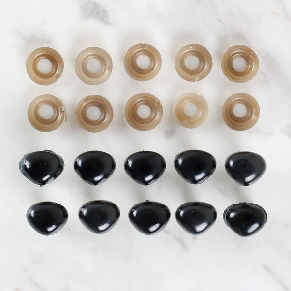 Loren 14 Mm Siyah 10 Adet Amigurumi Burun
