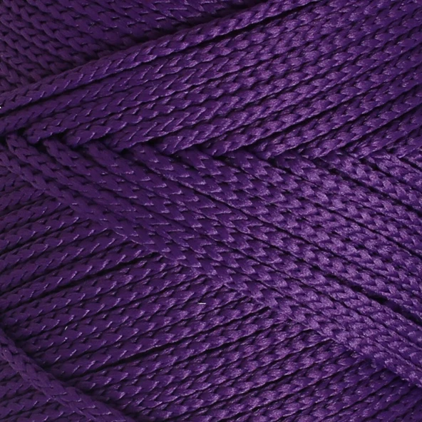 Loren Polyester Soft Macrame Koyu Mor El Örgü İpi - LM037 - 34442 - 2