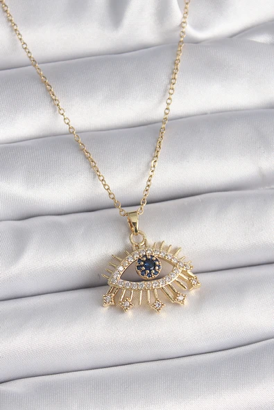 316L Çelik Gold Renk Zincir Zirkon Taşlı Göz Model Kadın Yüzük - TJ-BKO9563 ürün görseli