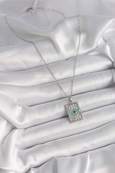 316L Çelik Gümüş Renk Zirkon Taşlı Göz İşleme Detaylı Plaka Model Kadın Küpe - TJ-BKO9616 - Resim 2