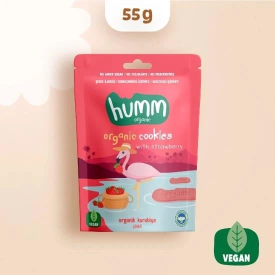 Nessiworld Humm Organik Vegan Çilekli Kurabiye 55 Gr ürün görseli 1