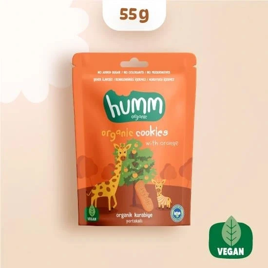 Nessiworld Humm Organik Vegan Portakallı Kurabiye 55 Gr ürün görseli
