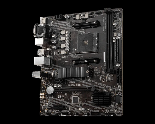 MSI A520M PRO DDR4 4600/1866Mhz M.2 MATX AM4 - 3
